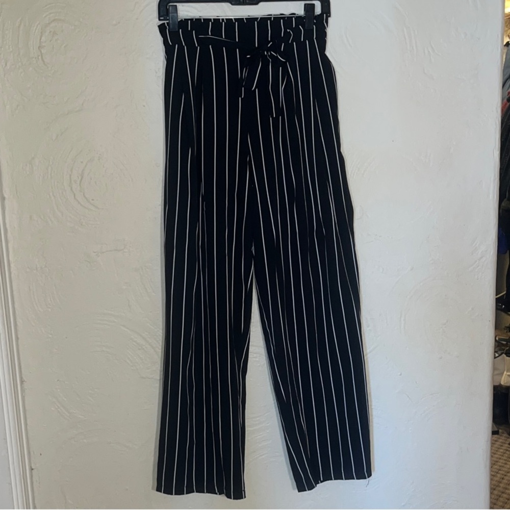 Black and White Striped Pants